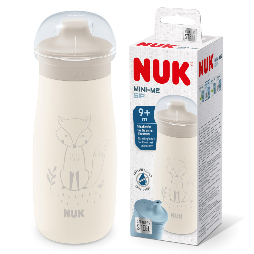 Photos - Baby Bottle / Sippy Cup NUK Mini-Me Sip Toddler Cup , 9+ Months , 300 ml , Stainless Steel Water Bottle For Kids , Leak-Proof Toughened Spout , Shat 