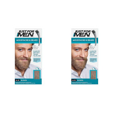Just For Men Moustache & Beard Blonde Dye, Eliminates Grey For a Thicker & Fuller Look With An Applicator Brush Included – M10 (Pack of 2)