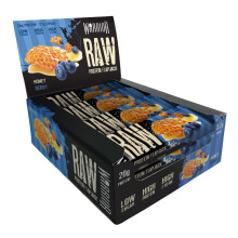 Warrior Raw Protein Flapjacks – 12 Bars x 75g Each – Packed with 20g of Protein – Low Sugar, High in Fibre (Honey Berry)