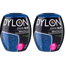 DYLON Washing Machine Fabric Dye Pod for Clothes & Soft Furnishings, 350g – Jeans Blue (Pack of 2)