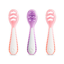 Munchkin Gentle Dip Multistage First Spoons| Spoons Babies 4+ Months | Ideal Baby-Led and Ergonomic Design | BPA-Free | Pink & Purple | 3 Pack