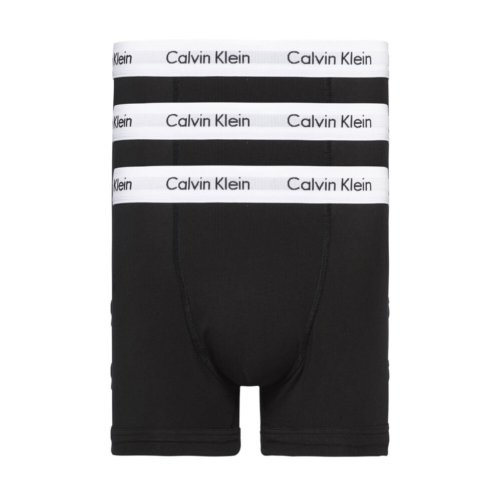 Calvin Klein - Mens Underwear - Calvin Klein Trunks - Mens Briefs - Mens Underwear Trunks - Signature Waistband Elastic - 3 Pack - Black - M