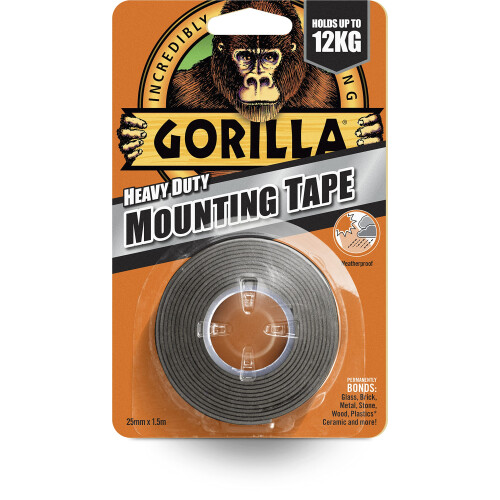 Gorilla Gorilla Heavy Duty Mounting Tape Black 1.5m