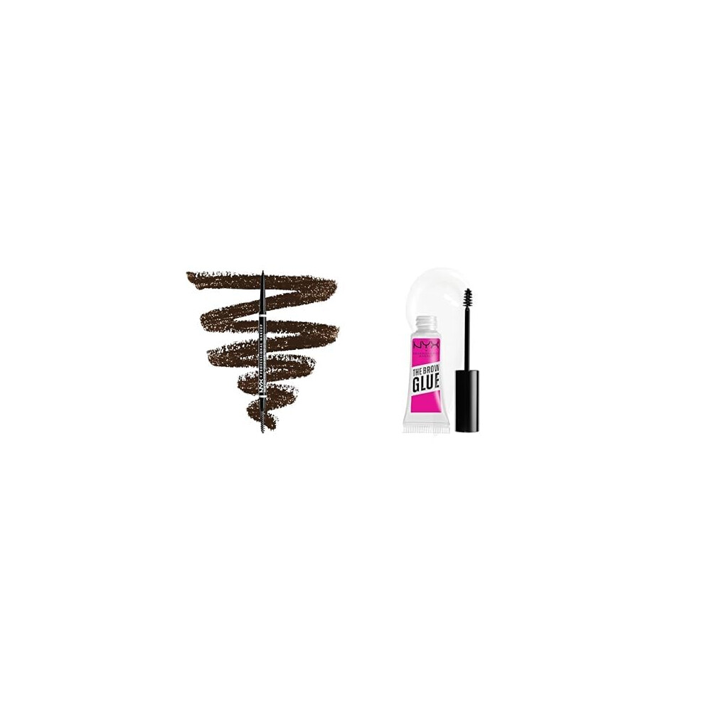 Nyx Professional Makeup Micro Brow Pencil, Shade Espresso & The Brow Glue Instant Brow Styler Clear Bundle