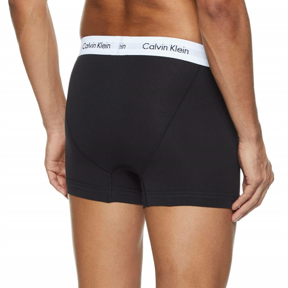 Calvin Klein - Men's Underwear Multipack - Calvin Klein Trunks 3 Pack - Signature Waistband Elastic - Elasticated Cotton - Black/White/Grey