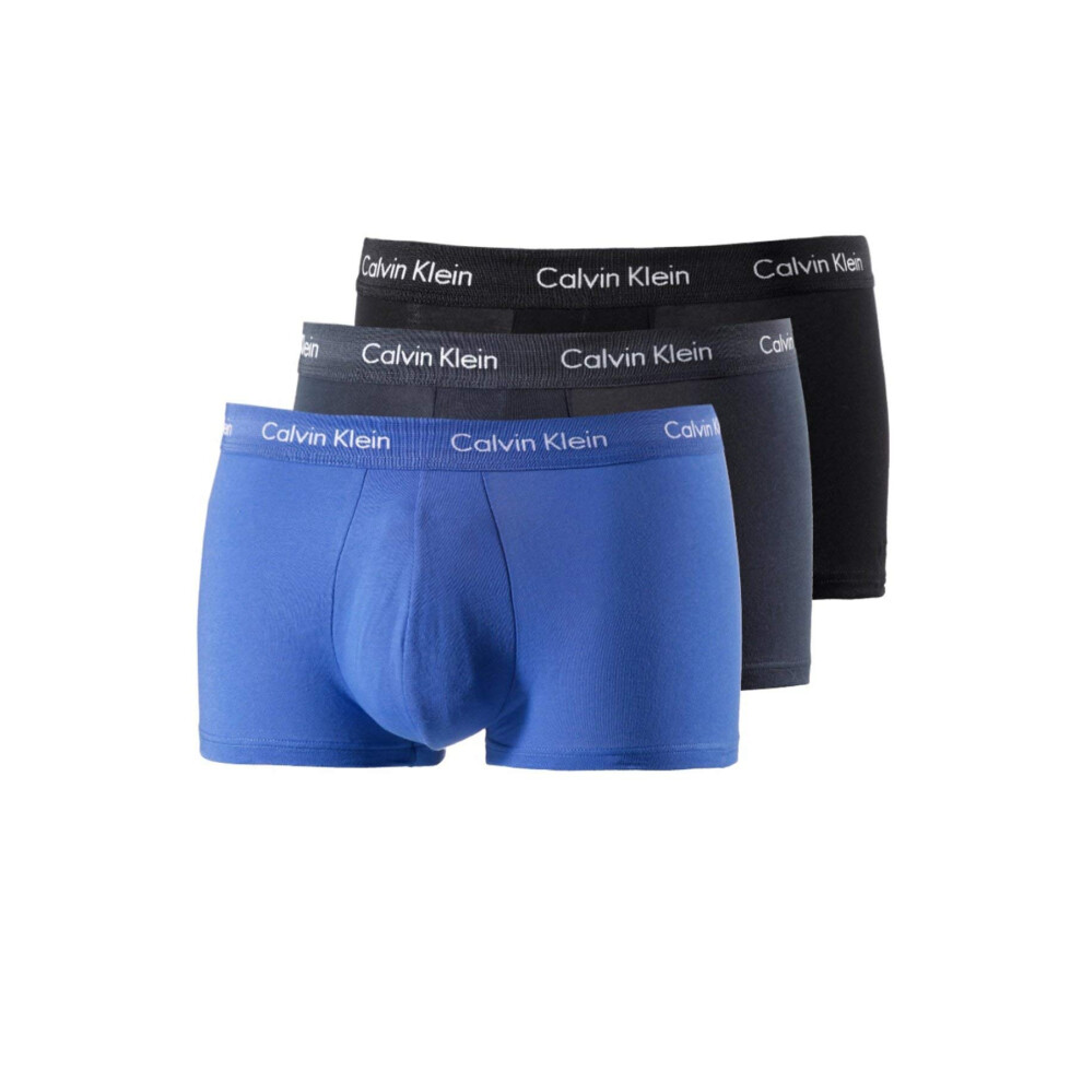 Calvin Klein Men's Low Rise Trunk 3pk 0000u2664g Boxers, Multicolour (Black/Blueshadow/Cobaltwater Dtm Wb), S