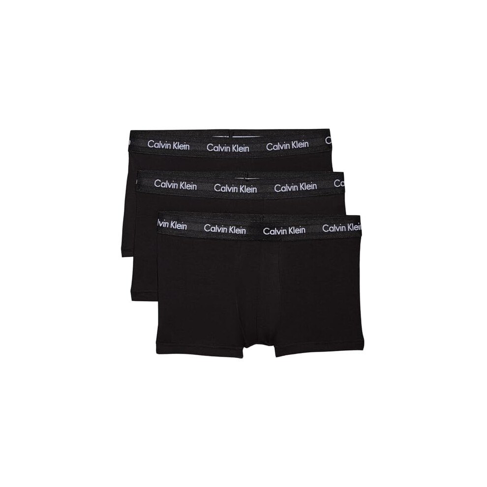 Calvin Klein Men's Low Rise Trunk 3pk 0000u2664g Boxers, Black (Black W. Black Wb), L