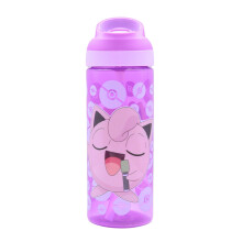 HOX POKEMON JIGGLYPUFF Reusable BPA free Kids Atlantic Water Hydration Bottle with built in Carry Loop, Flip Up Spout and removeable straw - 600ml