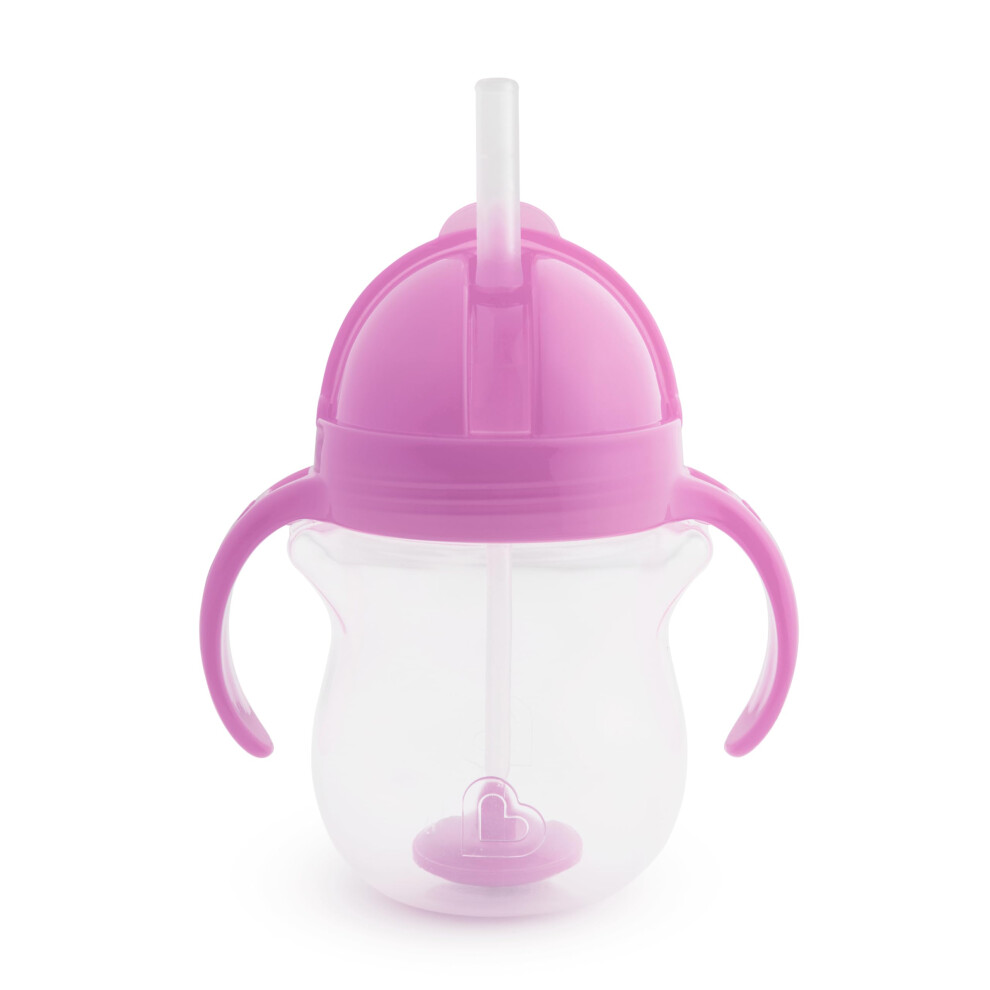 Munchkin Click Lock Tip & Sip Straw Baby Toddler Sippy Cups with Straw | Dishwasher Safe | Baby Cup Weighted Straw | Baby Bottles -7oz/207 ml | Purple