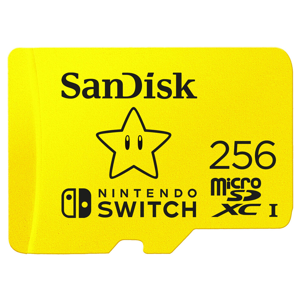 SanDisk 256GB microSDXC card for Nintendo Switch consoles, Nintendo Licensed Product, up to place for games, UHS-I, Class 3, U3, Super Mario Superstar