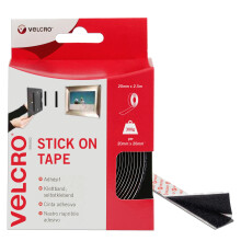 VELCRO Brand Stick On Black, Hook and Loop Tape Self Roll 20mm x Strong and Secure Adhesive Strips. Perfect Home, Office and Garage Fasteners Solution