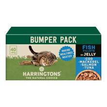 Harringtons Complete Wet Pouch Grain Free Hypoallergenic Adult Cat Food Fish in Jelly 40x85g - Cod, Mackerel, Salmon & Tuna - Making Mealtimes Meatier