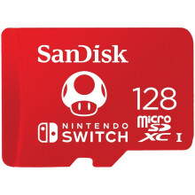 SanDisk 128GB microSDXC card for Nintendo Switch consoles, Nintendo Licensed Product, up to for games, UHS-I, Class 10, U3, Super Mario Super Mushroom