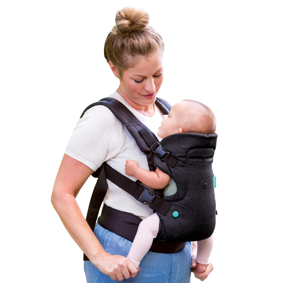 Infantino - Flip 4-in-1 Advanced Carrier with Washable bib Included - Ergonomic - Convertible - Face-in Back Carry - Newborns Older Babies - 8-32 lbs