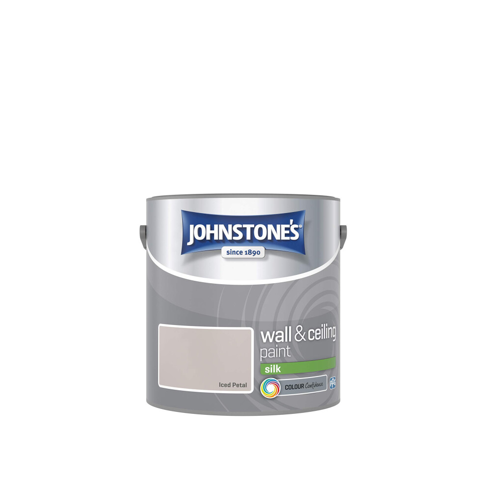 Johnstone's - Wall & Ceiling Paint - Iced Petal - Silk Finish - Emulsion Paint - Fantastic Coverage - Easy 1-2 Hours - 12M2 Coverage Per Litre - 2.5L
