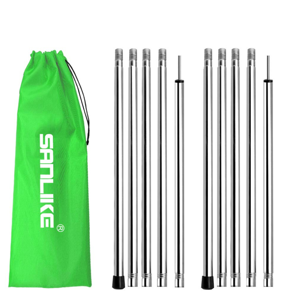 SANLIKE Lot de 2 poteaux de tente de camping r   glables de 190 cm, t   lescopiques et portables pour auvents, auvents, abris contre la pluie et les