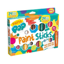 Paint Pop Paint Sticks For Kids - 24 Pack Assorted Colours - Twist & Paint, Mess-Free, Drying Action, Easy Clean Up, Vibrant Colours, Multi-Surface
