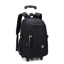 Vidoscla Black Kids Boys Rolling Backpack Teens de m   o bagagem com rodas bookbag de bonde para as rodas School-2