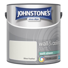 Johnstone's - Wall & Ceiling Paint - Silver Feather - Soft Sheen Finish - Emulsion Paint - Fantastic Coverage - to Apply - Dry in 1-2 Hours - 2.5L