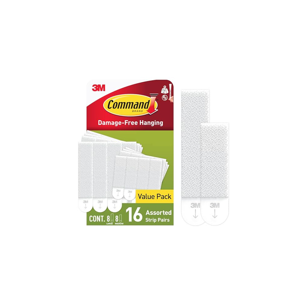 3M Command Picture Hanging Strips, Value Pack - 8 Of Medium Strips), 8 Of Strips) - For Pictures, Frames, Mirrors, Wall Décor - Damage Free Hanging