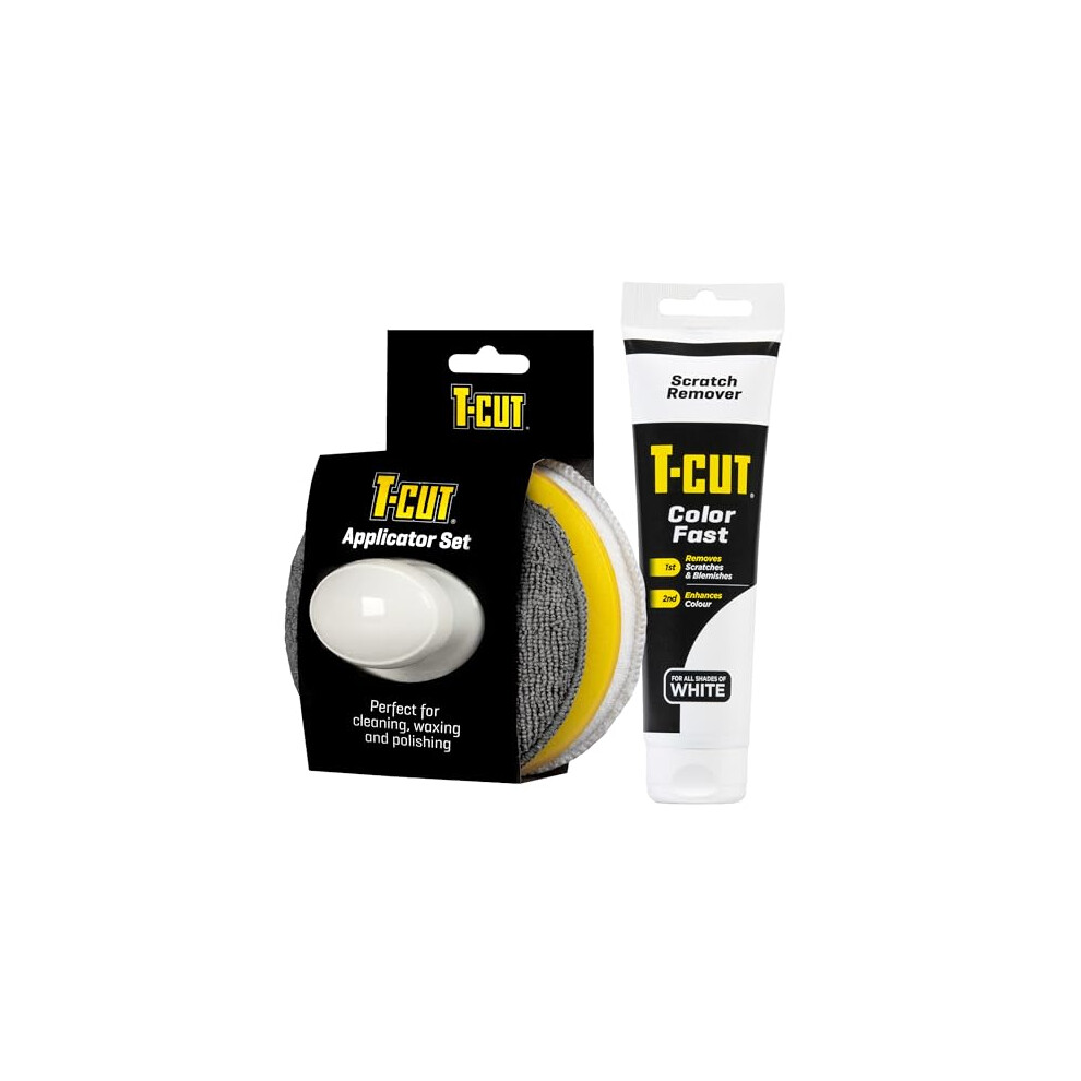 Photos - Car Polish & Exterior Cleaning T-Cut CSW150 Colour Fast White Car Wax Polish Scratch Remover Colour Enhancer - 150g plus a Wax Applicator Set with Handle*