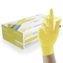Unigloves Yellow Pearl Nitrile Examination Multipurpose, Powder Free and Latex Free Disposable Box of 100 Gloves, Yellow, Extra Large (GP0115)