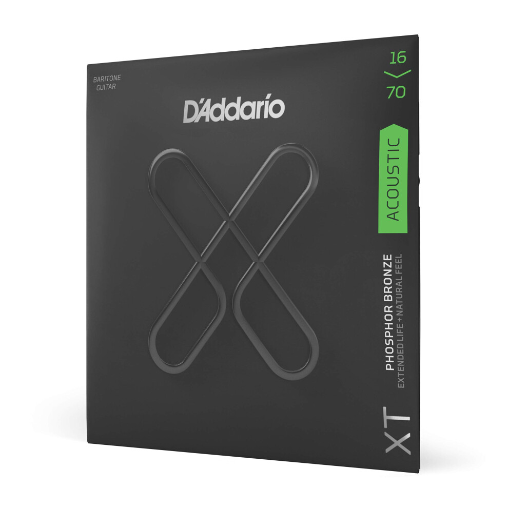 D'Addario Guitar Strings - XT Phosphor Bronze Coated Acoustic Guitar Strings - XTAPB1670 - Extended String Life with Natural Tone & Feel - For 6