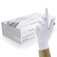 Unigloves White Pearl Nitrile Examination Gloves - Multipurpose, Powder Free and Latex Free Disposable Box of 100 White, Large (GP0024)
