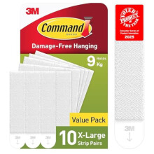 Command Picture Hanging Strips, White, X-Large, 10 Pairs (20 Strips) - For Pictures, Frames, Mirrors, Wall Decor - Damage Free Hanging