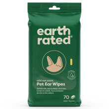 Earth Rated Pet Ear Wipes, Hypoallergenic Cleaner for Dogs & Cats Ears to Remove Dirt and Wax Build Up, Wild Oat Scent, 70 Count