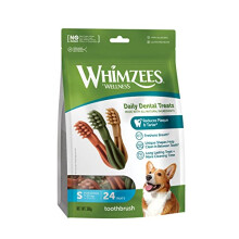 WHIMZEES By Wellness Toothbrush, Natural and Grain-Free Dog Chews, Dog Dental Sticks for Small Breeds, 24 Pieces, Size S