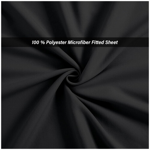 Super Dreamer Fitted Sheet Single Bed - Black Bedding Sheet - Plain Dyed Microfiber Bedsheets (11795933) 1