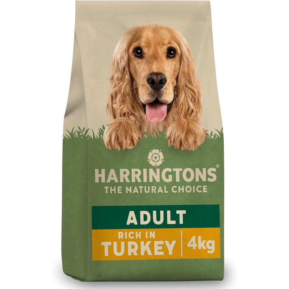 Harringtons Complete Dry Adult Dog Food Turkey & Veg 4Kg (Pack Of 3) - Made With All Natural Ingredients