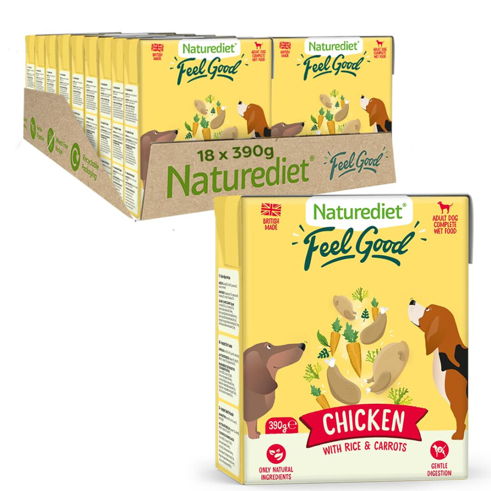 Photos - Dog Food Naturediet  Feel Good Wet , Natural and Nutritionally Balanced, Chicken, 390g  (Pack of 18)