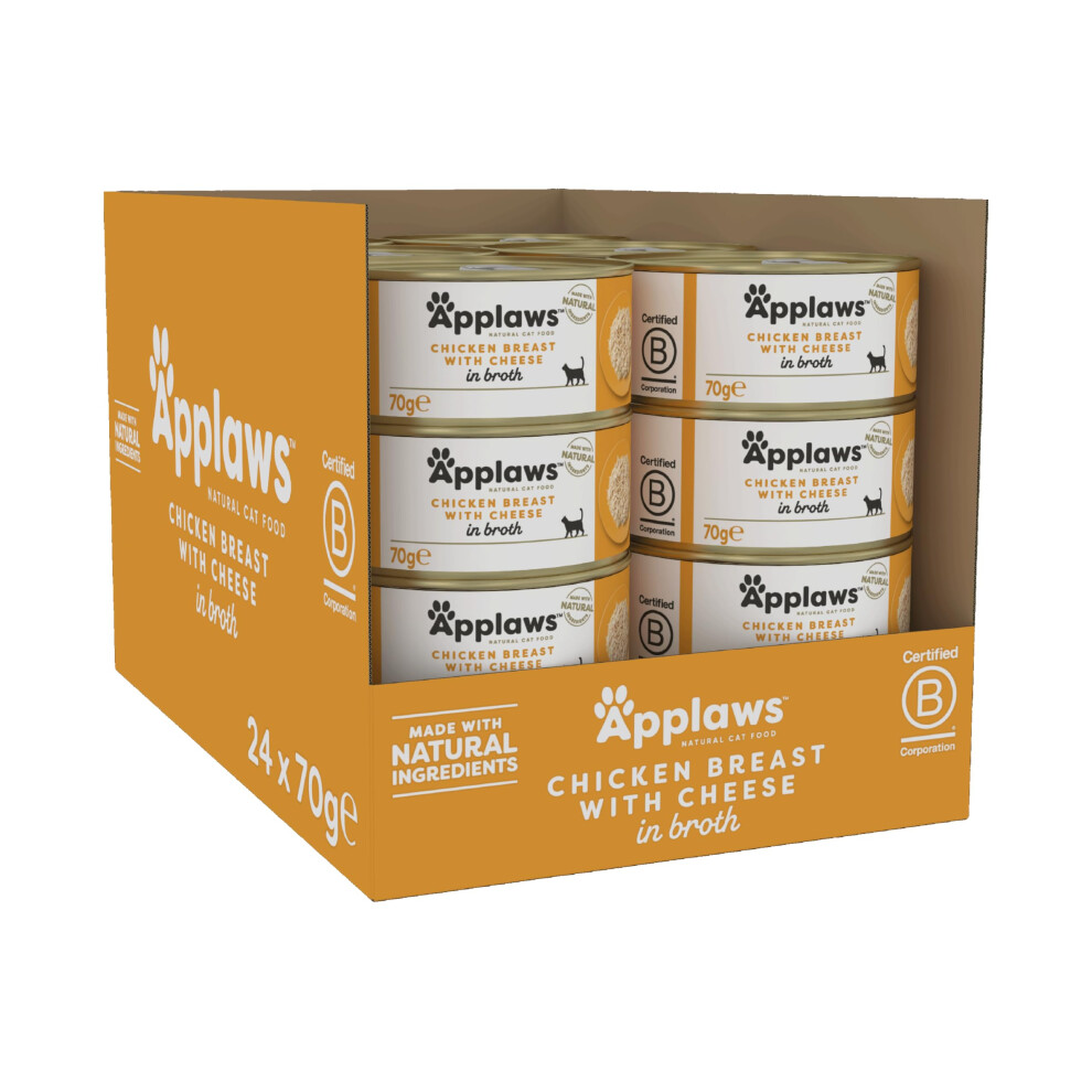 Applaws 100% Natural Wet Cat Food: Chicken With Cheese In Broth, 70 G