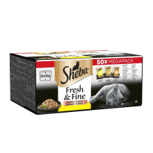 Sheba Cat Wet Food - Fresh and Fine - Cat Pouches Poultry in Gravy - 50 g (Pack of 50)