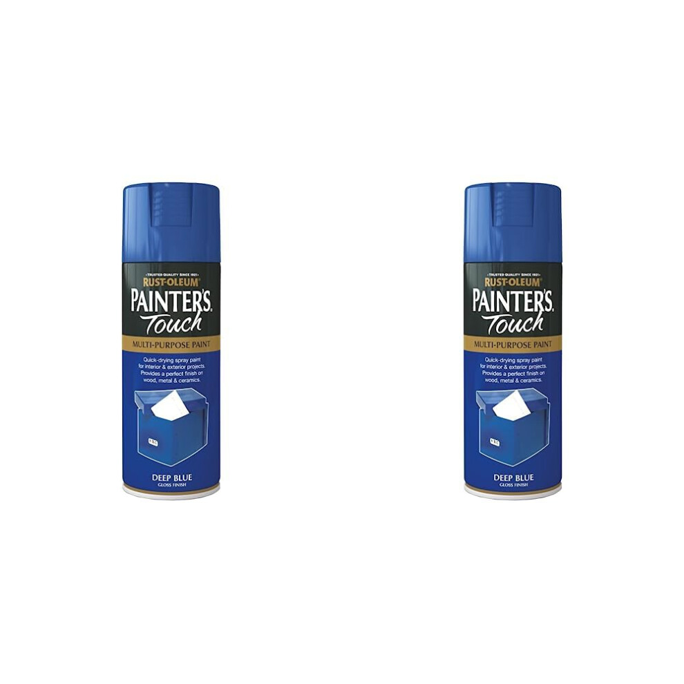 Rust-Oleum AE0040009E8 400ml Painter's Touch Spray Paint - Deep Blue Gloss (Pack of 2)