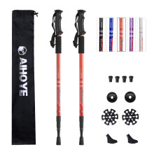 B   tons de randonn   e Aihoye, lot de 2, pliables, l   gers et antichocs, r   glables, pour hommes et femmes (rouge)