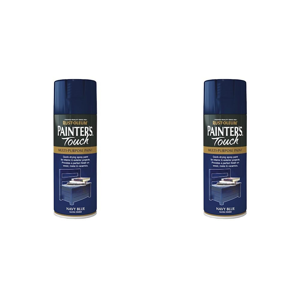 Rust-Oleum 400ml Painters' Touch Spray Paint - Navy Blue (gloss finish) (Pack of 2)