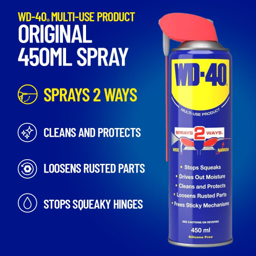 WD-40 Multi-Use Smart Straw 450ml Spray Aerosol Can Clean Rust Lubricant, blue 1
