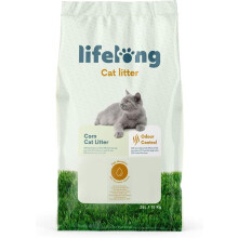 Amazon Brand - Lifelong Clumping Corn Cat Litter, Unscented, 25 L (Pack of 1)
