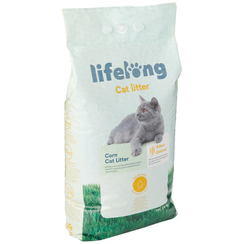 Amazon Brand - Lifelong Clumping Corn Cat Litter, Unscented, 10 L (Pack of 1)