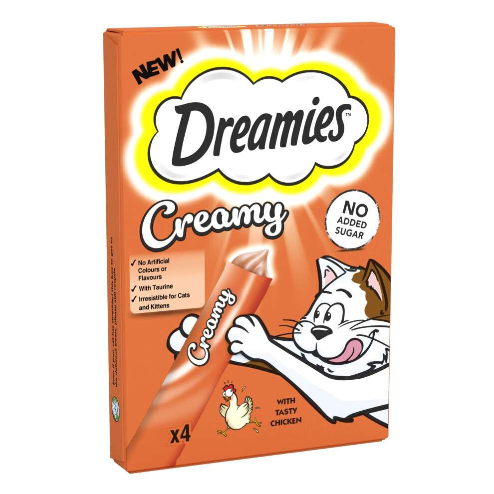 DREAMIES Creamy Cat Treats - Chicken Flavor, 11 x 40 g, Multipack (11 Packs)-image-OPC-PGDT8NP-NEW