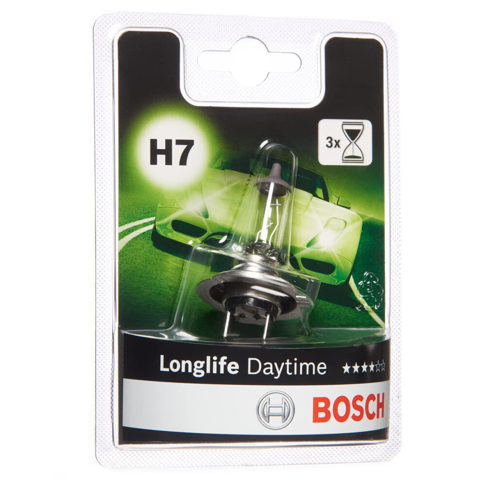 Bosch H7 (477) Longlife Daytime Headlight Bulb - 12 V 55 W Px26d - 1 Bulb