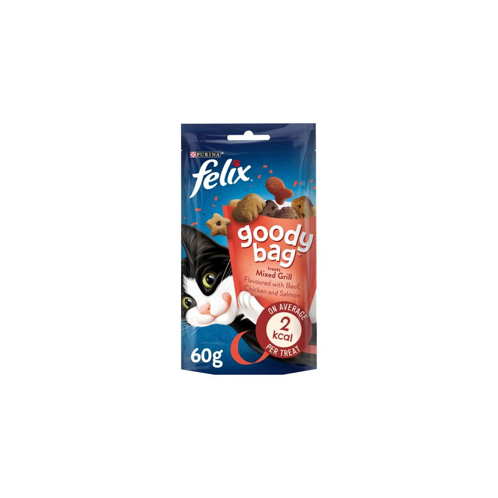 Felix Goody Bag Picnic Mix Adult Cat Treats Mixed Grill 8 x 60g Packs-image-OPC-PGDT8TK-NEW