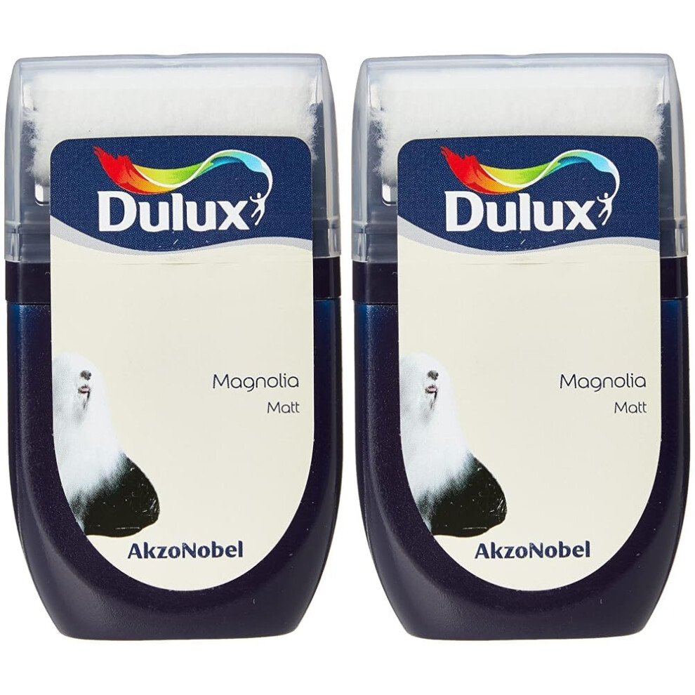 Dulux Walls and Ceilings Tester Paint, Magnolia, 30 ml (Pack of 2)