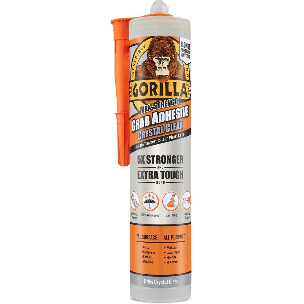 Gorilla 2044400 Heavy Duty Grab Adhesive Crystal Clear 270ml