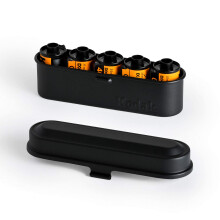 KODAK Film Case - for 5 Rolls of 35mm Films - Compact Retro Steel Case to Sort and Safeguard Film Rolls (Black) (Film is not Included)