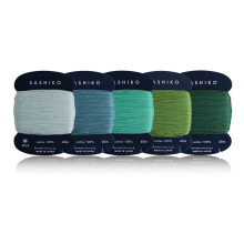 Daruma Sashiko Thread 100% bomuldskorttype (437 yd) x 5 farver med engelsk manuel syning og broderiv?rdi s?t (tynd komorebi)