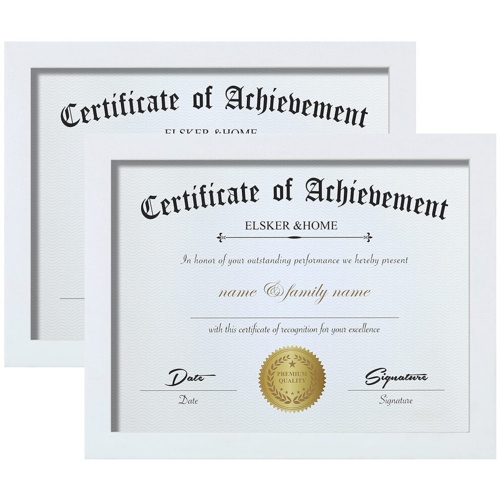 Elsker & Home 8.5X11 Ramka Certyfikatu - Klasyczna Biala Rama Kolorw - Dokument I Certyfikat - Wyswietla Dyplom 8.5X11 Cala - Dla Dokumentu/Zdje-image